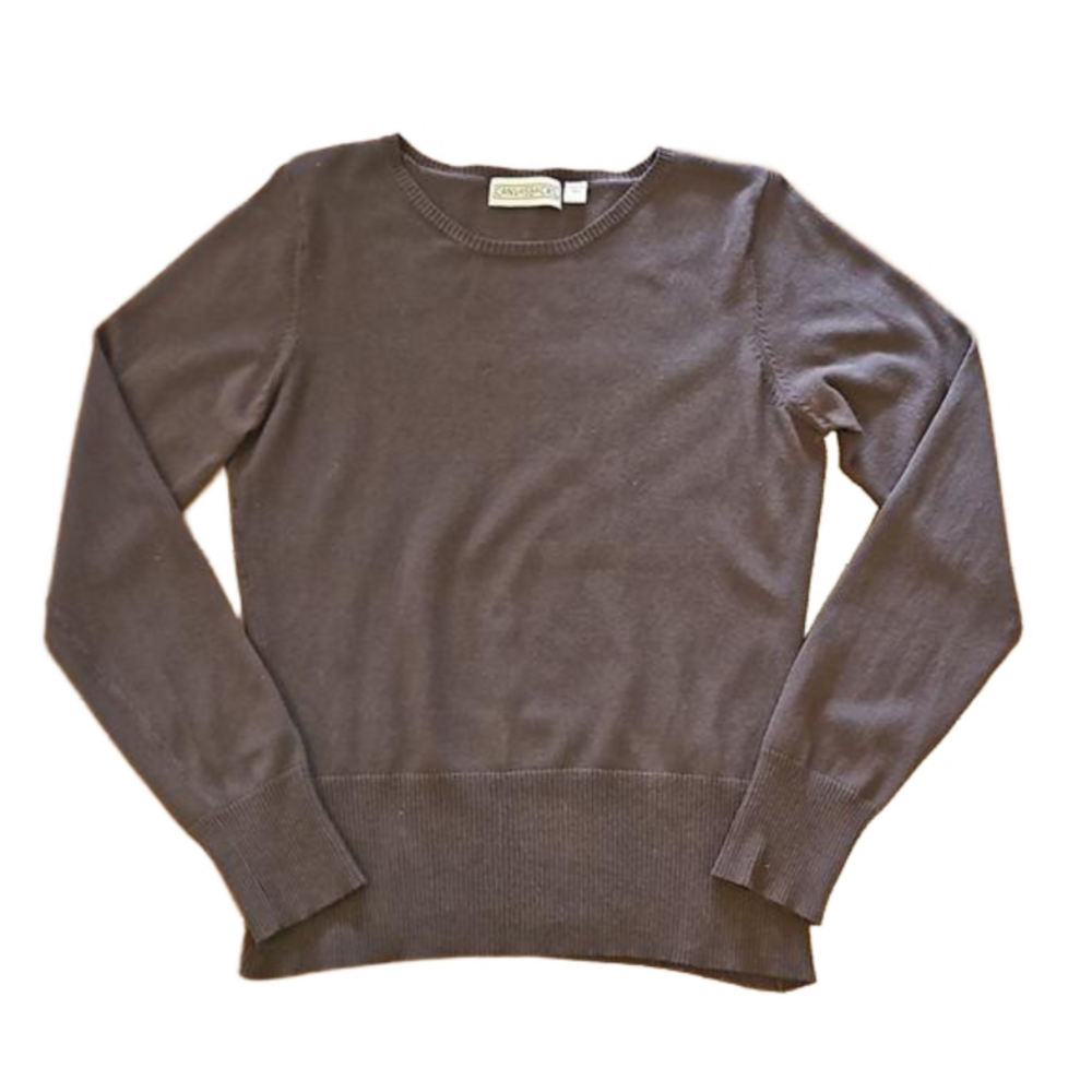 CANVASBACKS VINTAGE CHOCOLATE BROWN PULLOVER KNIT SWEATER SIZE SMALL